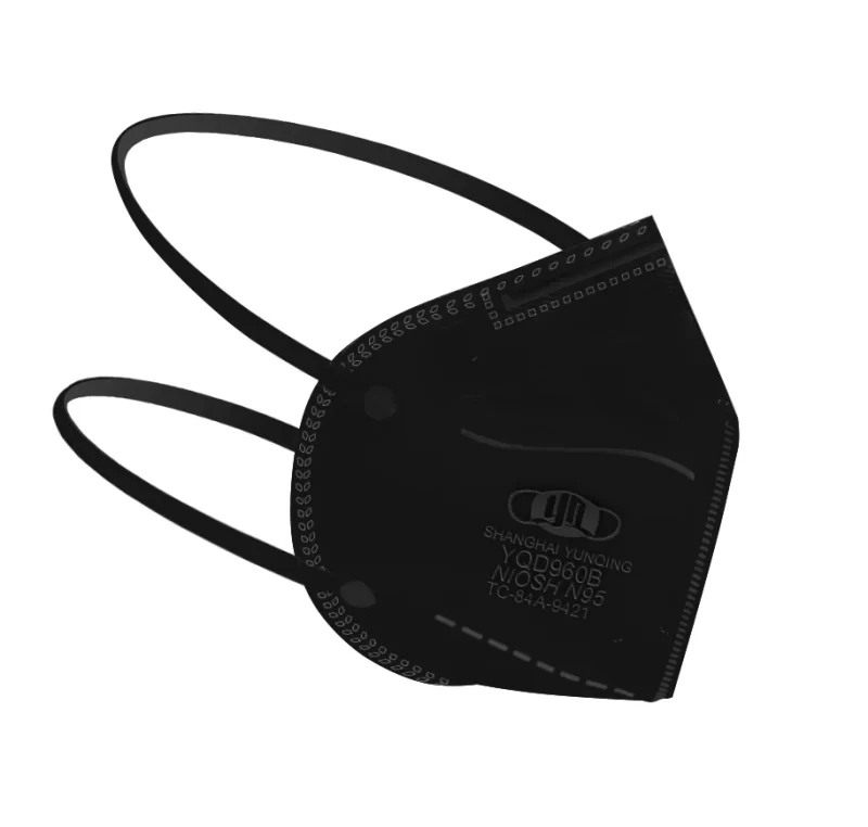 YQD960B N95 Mask – Black Foldable Design NIOSH Approved | ≥95% Filtration | Headband Style for Industrial Use - 画像 (6)